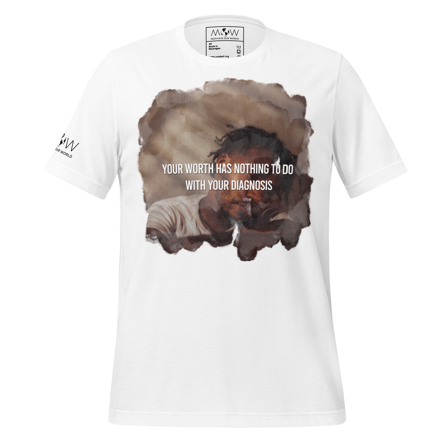 Your Worth Has Nothing to Do with Your Diagnosis - Reflection Edition White Motivational Men's T-Shirt