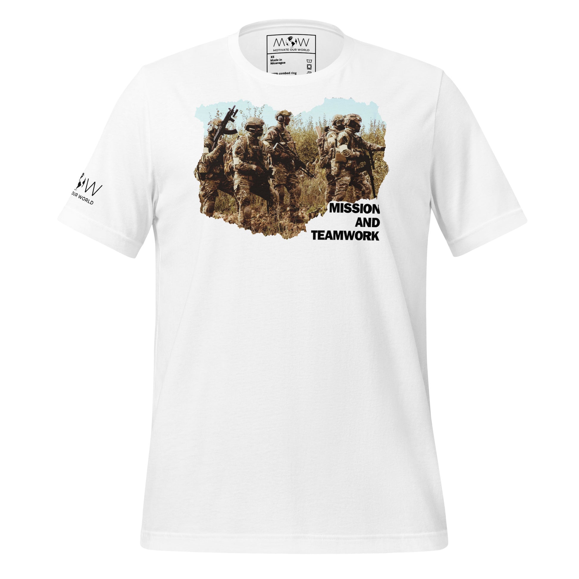 Mission and Teamwork III Men's Motivational White T-Shirt