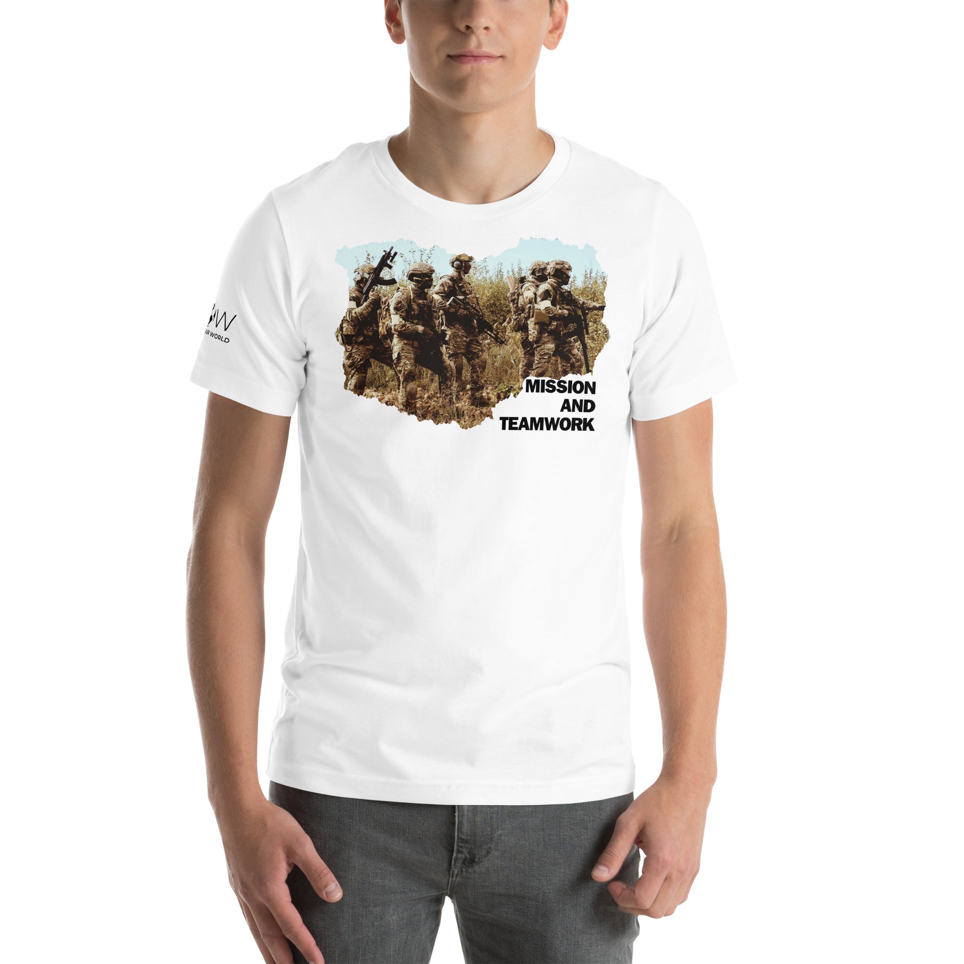 Mission and Teamwork III Men's Motivational White T-Shirt