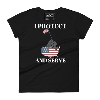 Protect and Serve Women’s Motivational Black T-Shirt
