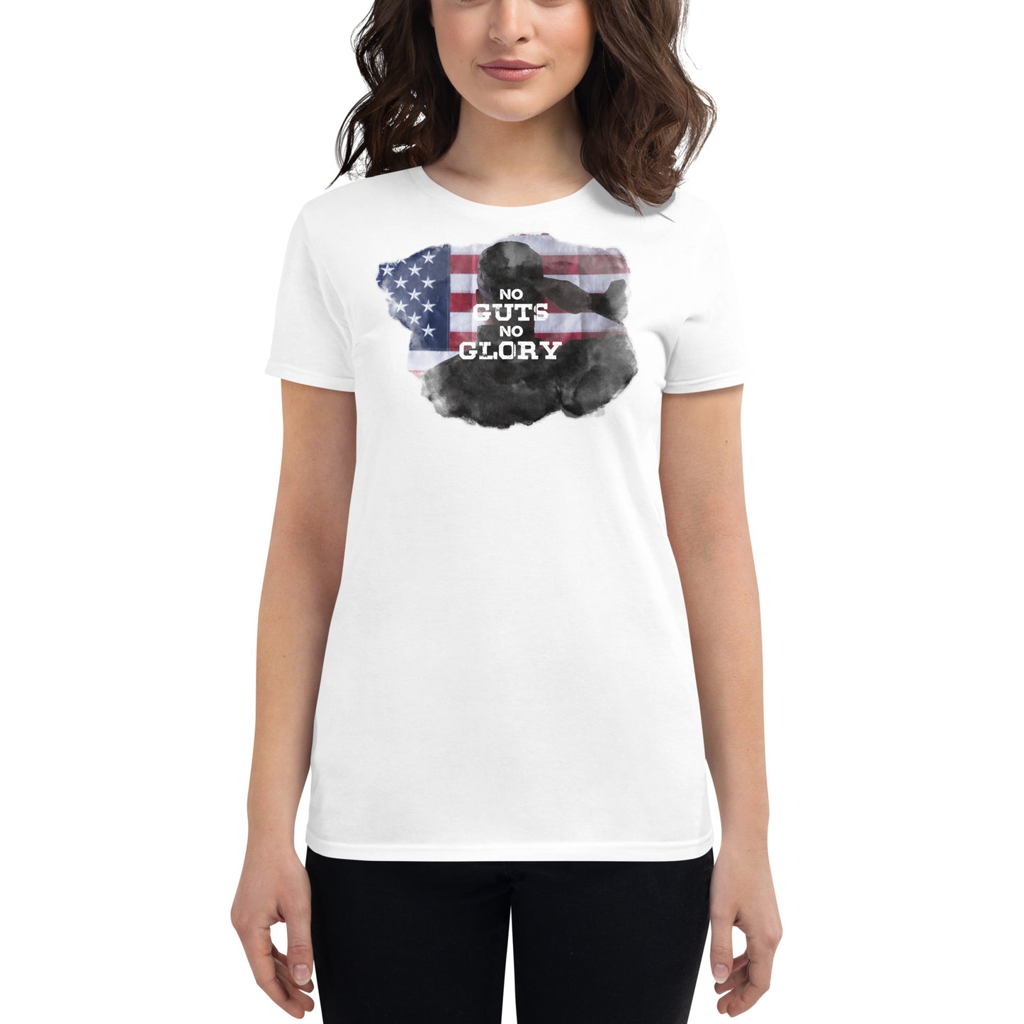 No Guts No Glory III Women’s Motivational White  T-Shirt