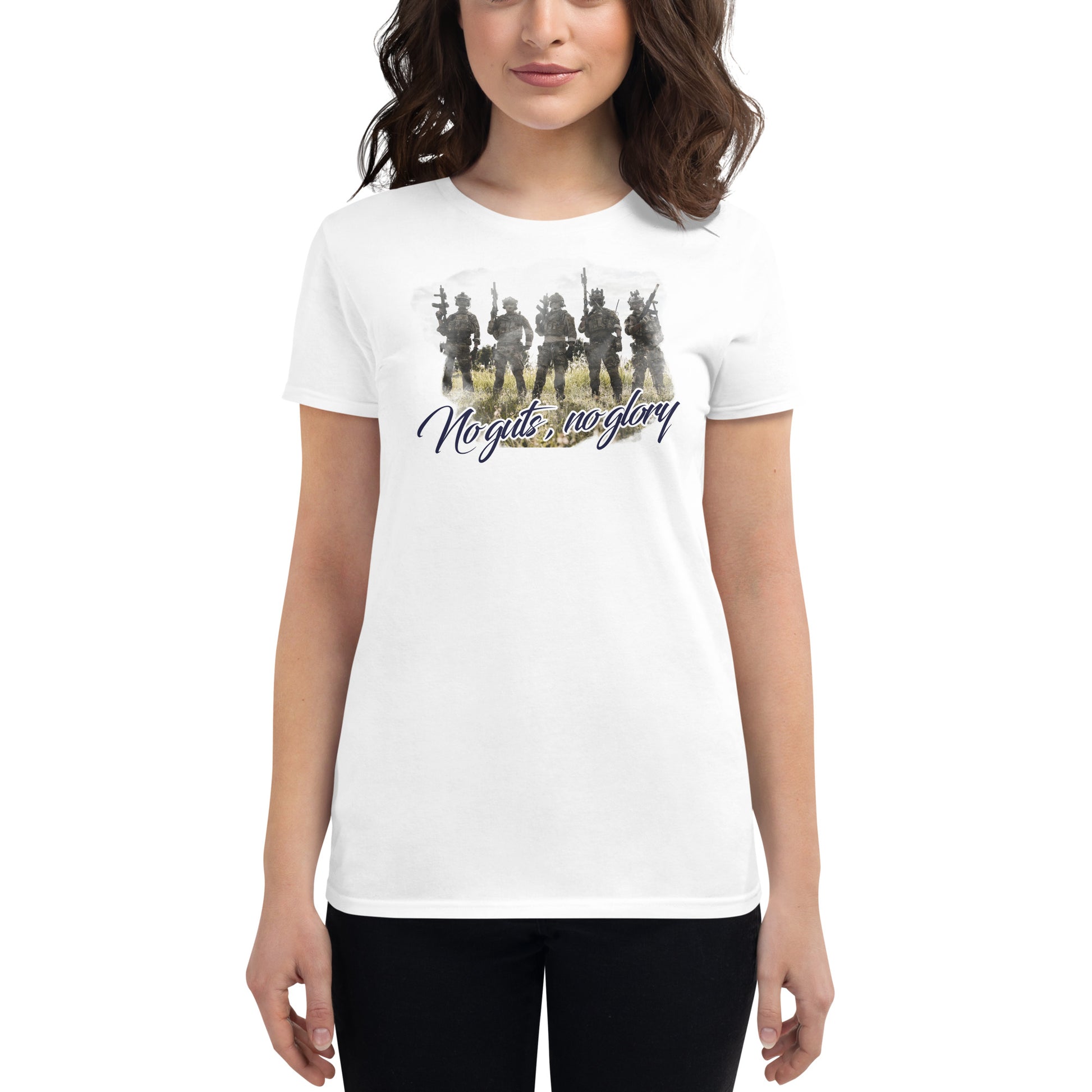 No Guts, No Glory IV Women’s Motivational White T-Shirt